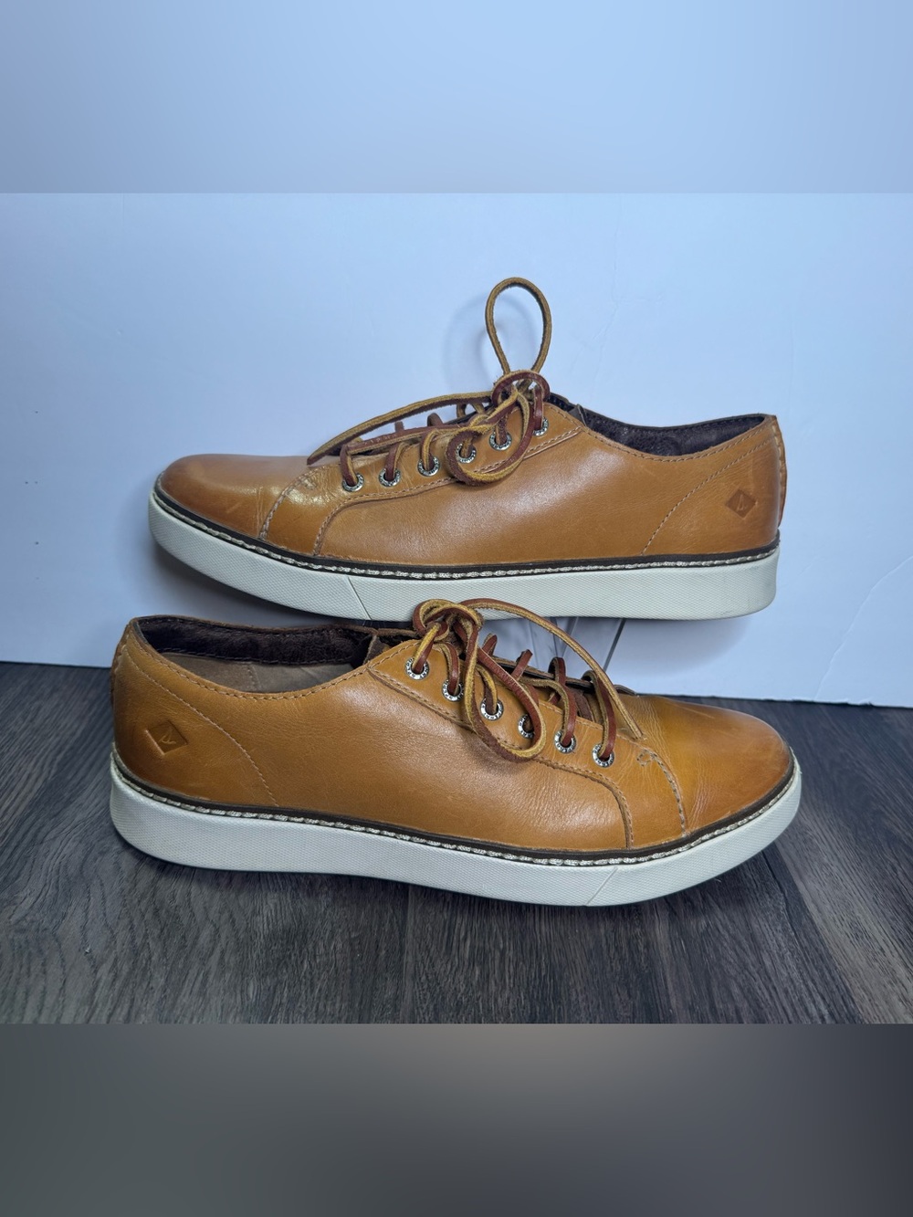 🔥Sperry Top Sider Clipper LTT Oxford Tan Leather Lace Up Shoes Sz 10.5